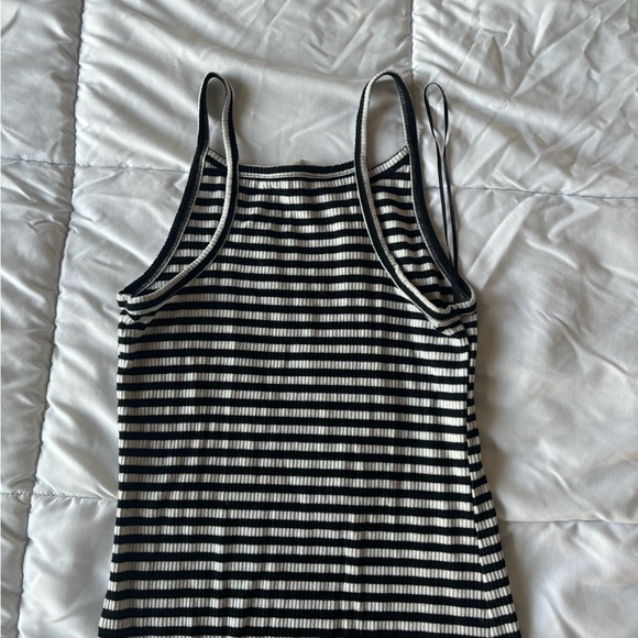 Striped Summer Midi Dress - black / white stripe - Small - Picture 2 of 2
